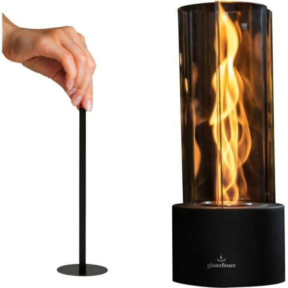 Tabletop Ethanol Fireplace Indoor Outdoor Fire Pit Glass Decor Gift for Home - Picture 1 of 7